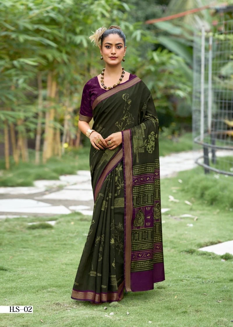 Halsi Silk Viscose Zari Border Saree Collection 11