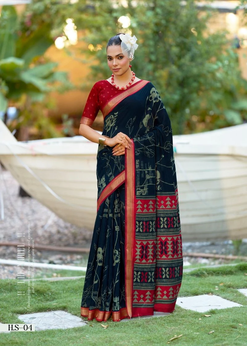 Halsi Silk Viscose Zari Border Saree Collection 2