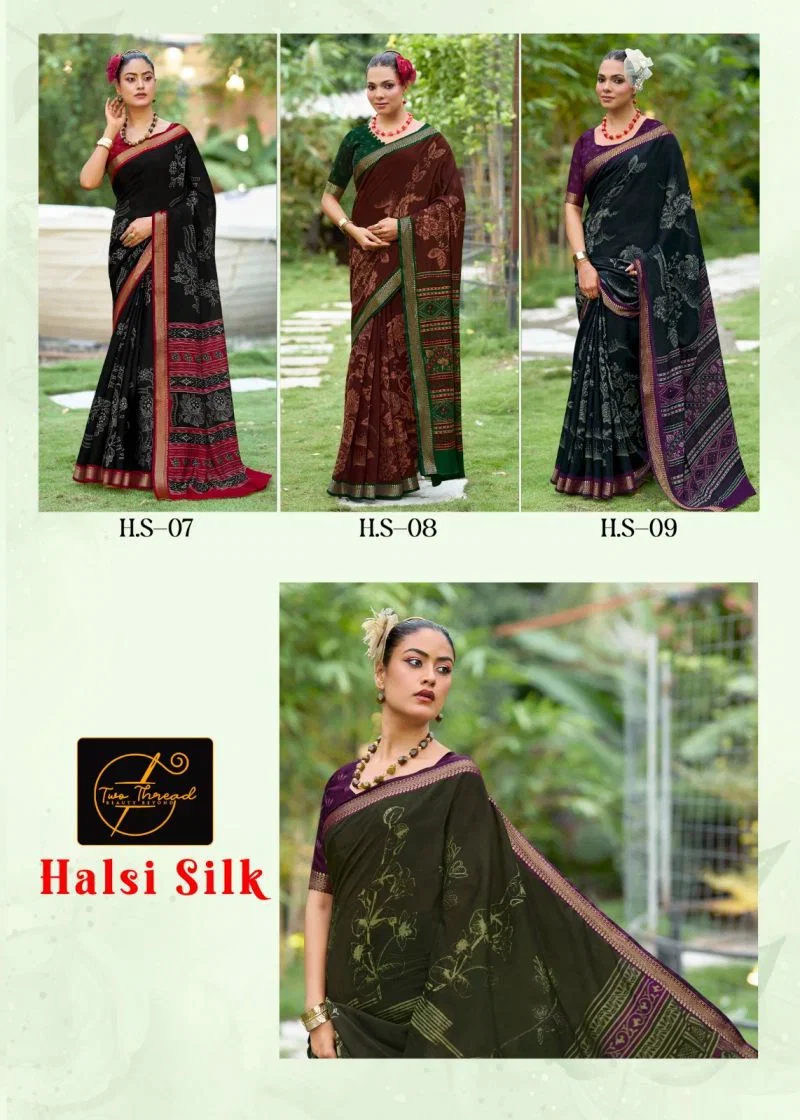 Halsi Silk Viscose Zari Border Saree Collection 4