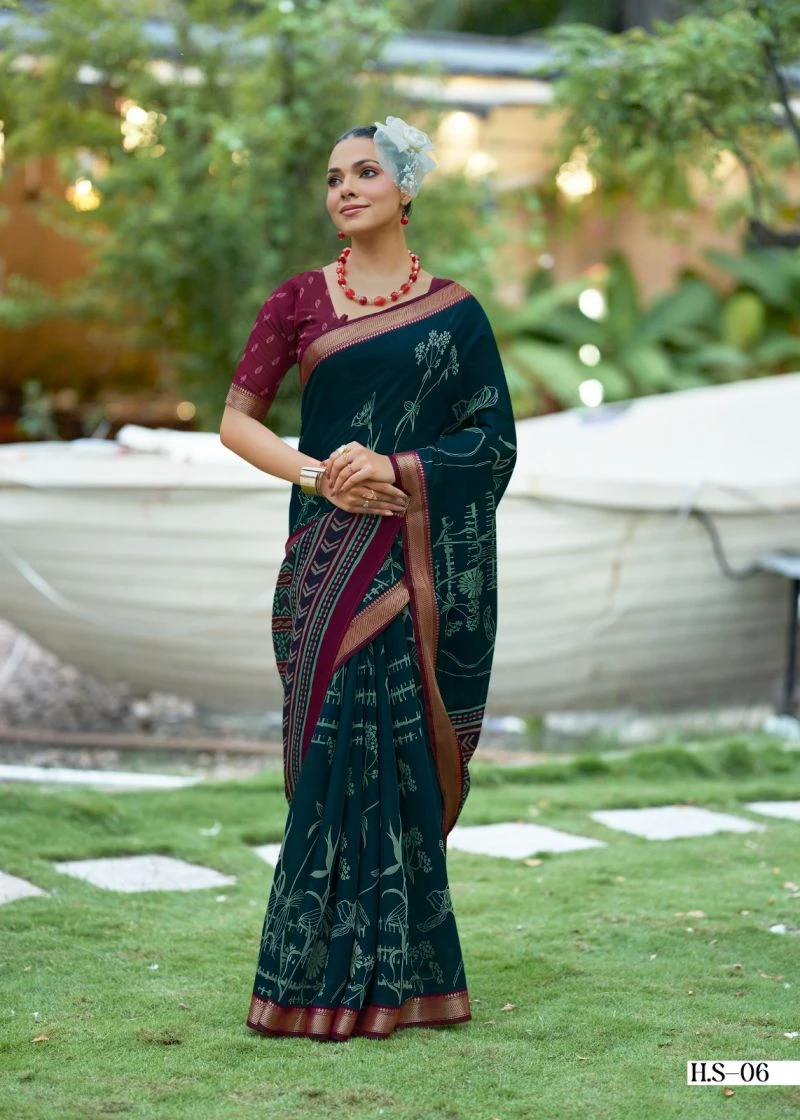 Halsi Silk Viscose Zari Border Saree Collection 6