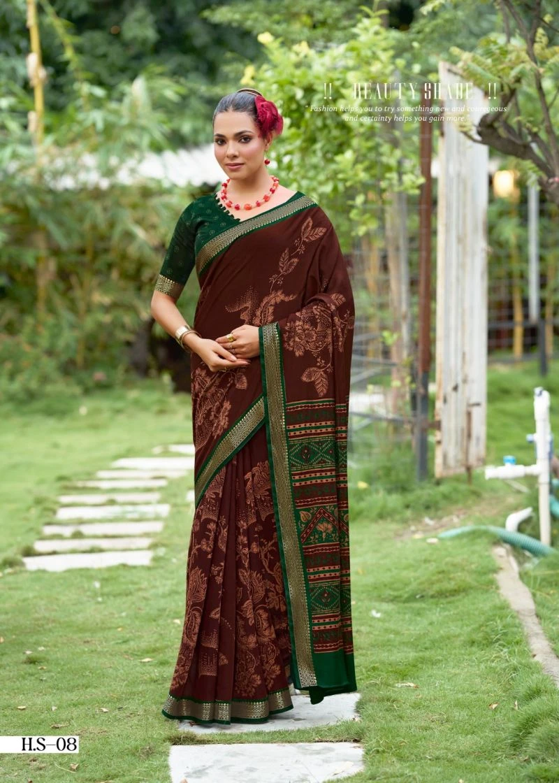 Halsi Silk Viscose Zari Border Saree Collection 7
