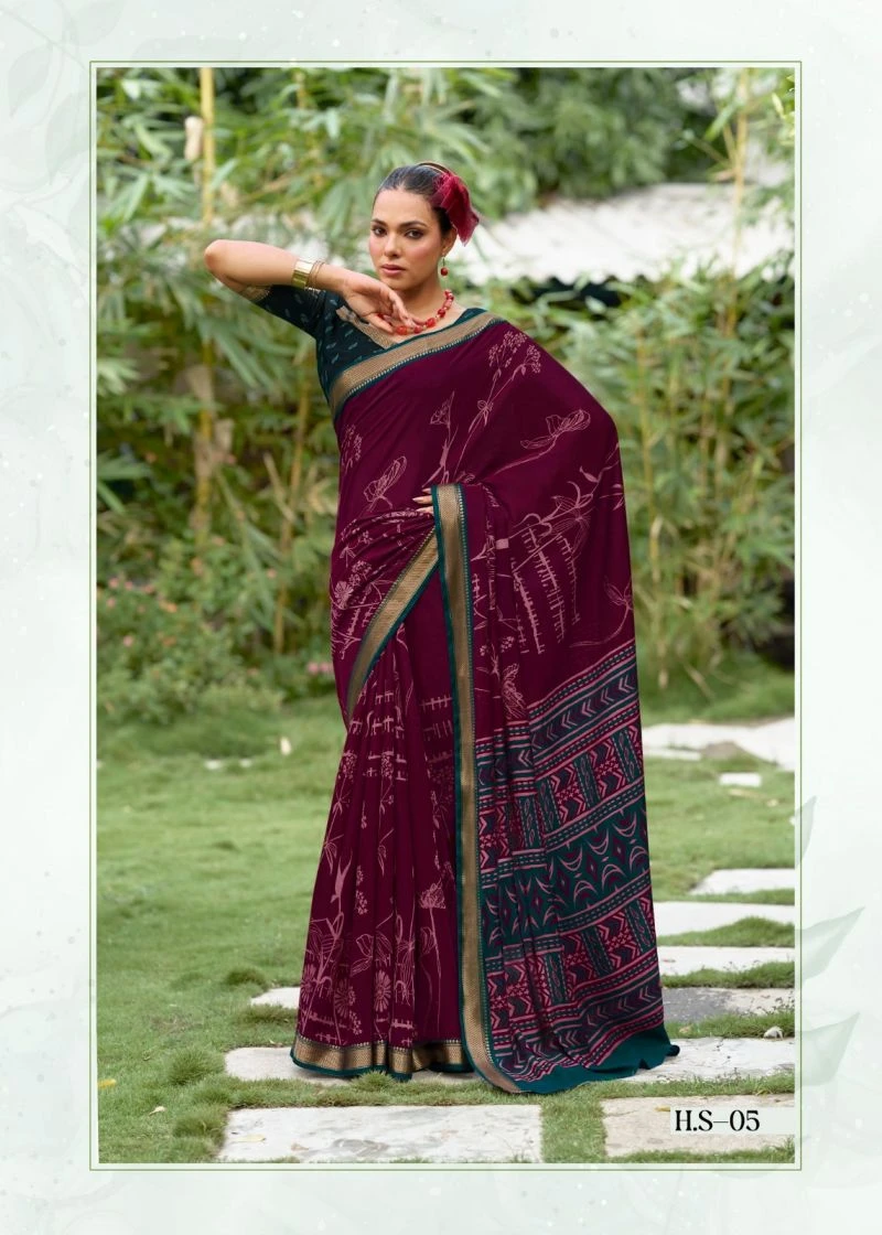 Halsi Silk Viscose Zari Border Saree Collection 9