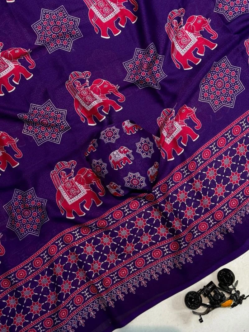 Hasti Vastra Georgette Printed Saree Collection 5