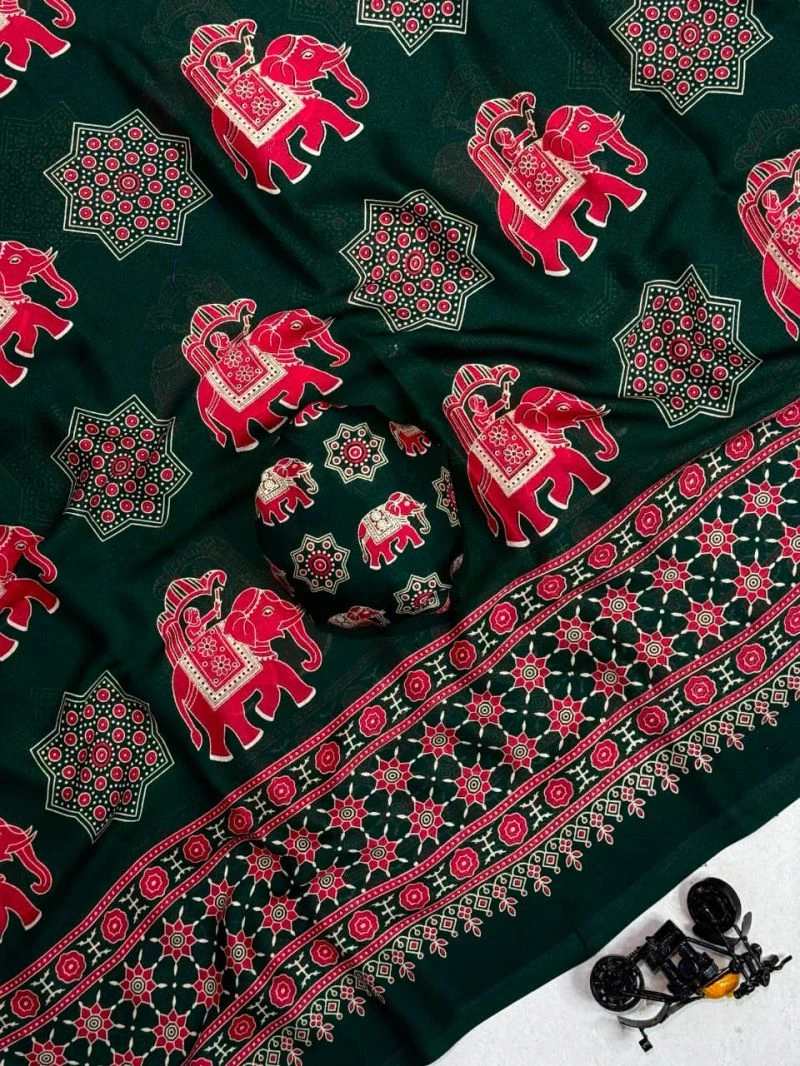 Hasti Vastra Georgette Printed Saree Collection 7