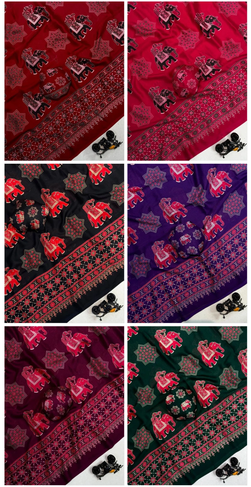 Hasti Vastra Georgette Printed Saree Collection 8