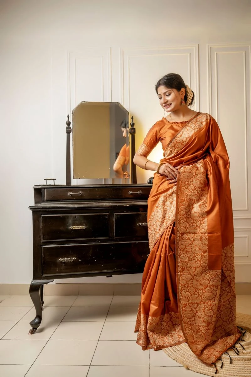 Jf 2596 Handloom Raw Silk Woven Designer Saree With Blouse Collection 17