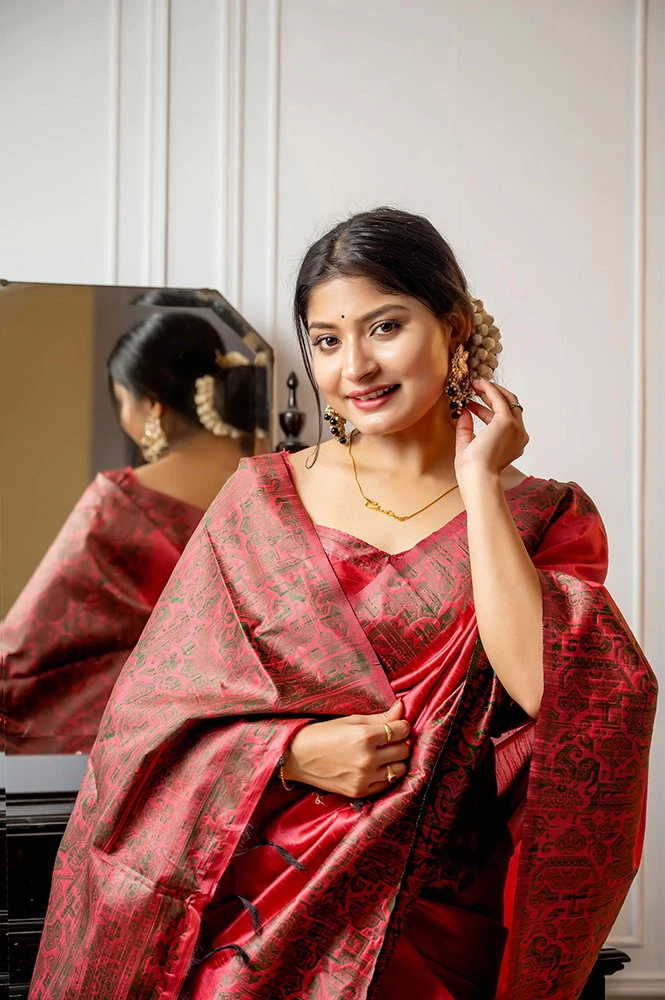 Jf 2596 Handloom Raw Silk Woven Designer Saree With Blouse Collection 5