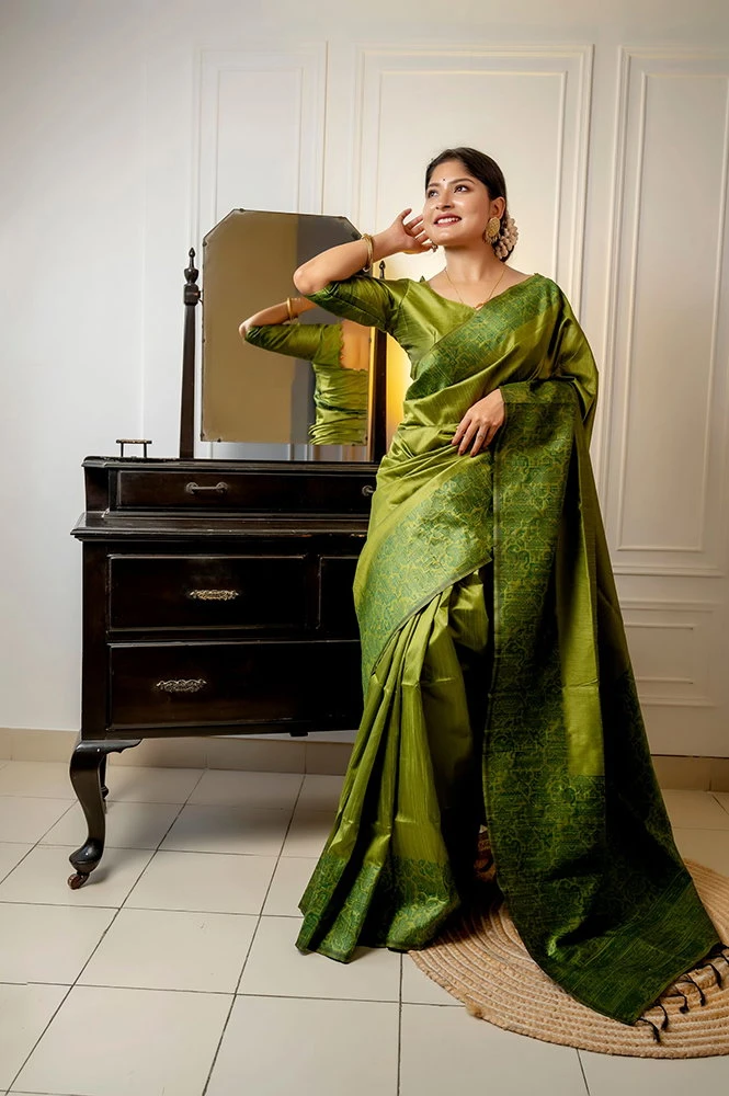 Jf 2596 Handloom Raw Silk Woven Designer Saree With Blouse Collection 9