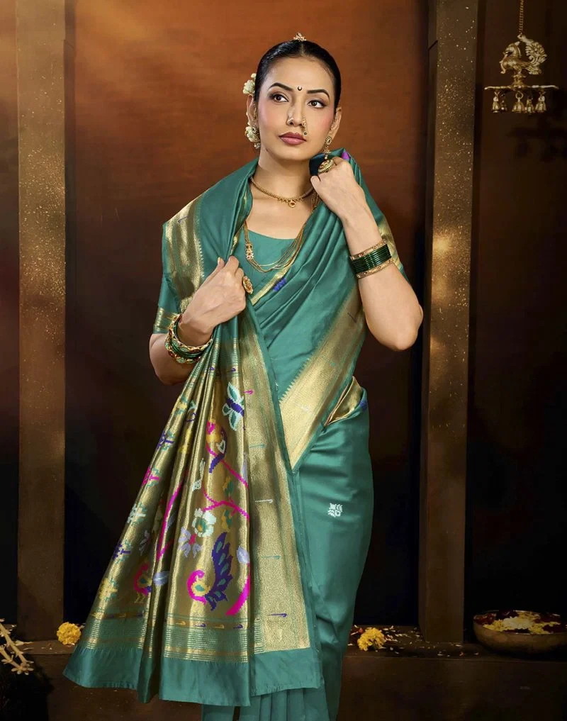 Jp 5 Banarasi Tussar Silk Paithani Saree Collection 10