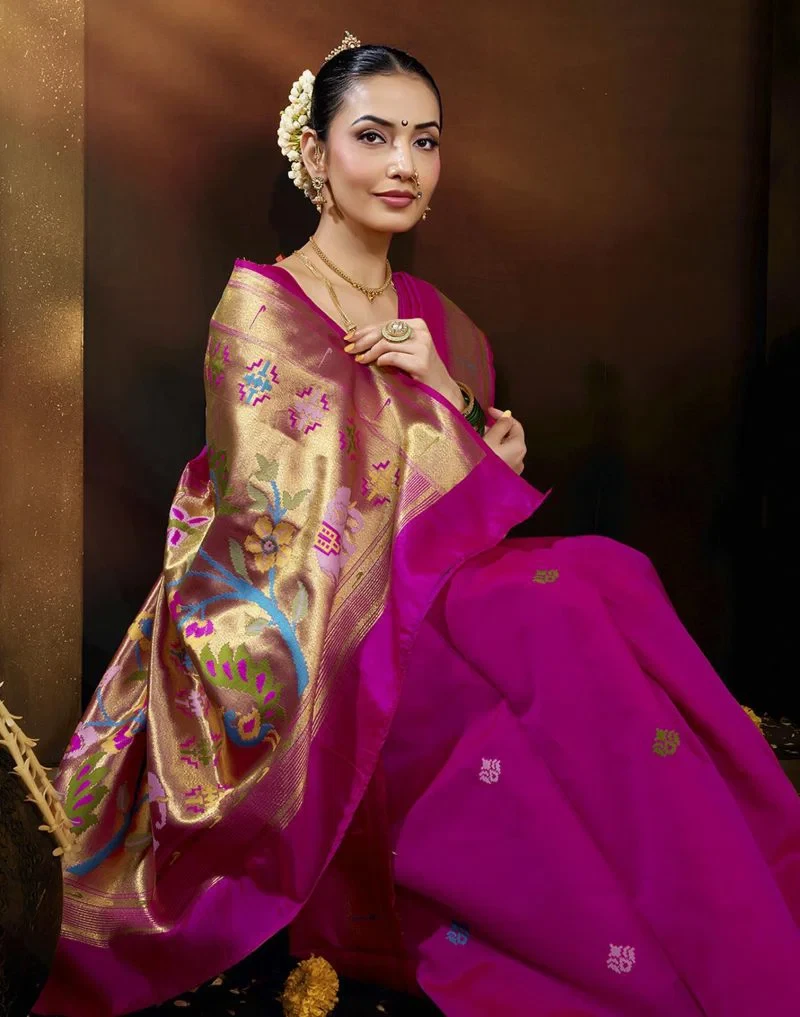 Jp 5 Banarasi Tussar Silk Paithani Saree Collection 11
