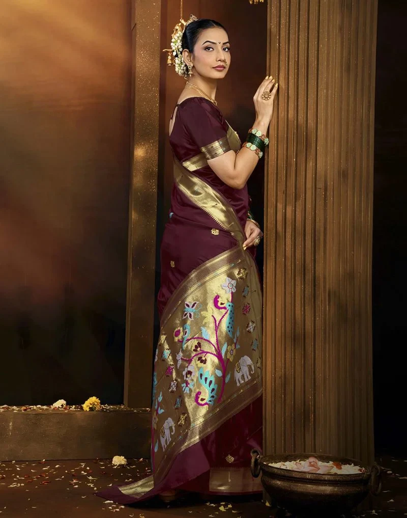 Jp 5 Banarasi Tussar Silk Paithani Saree Collection 13