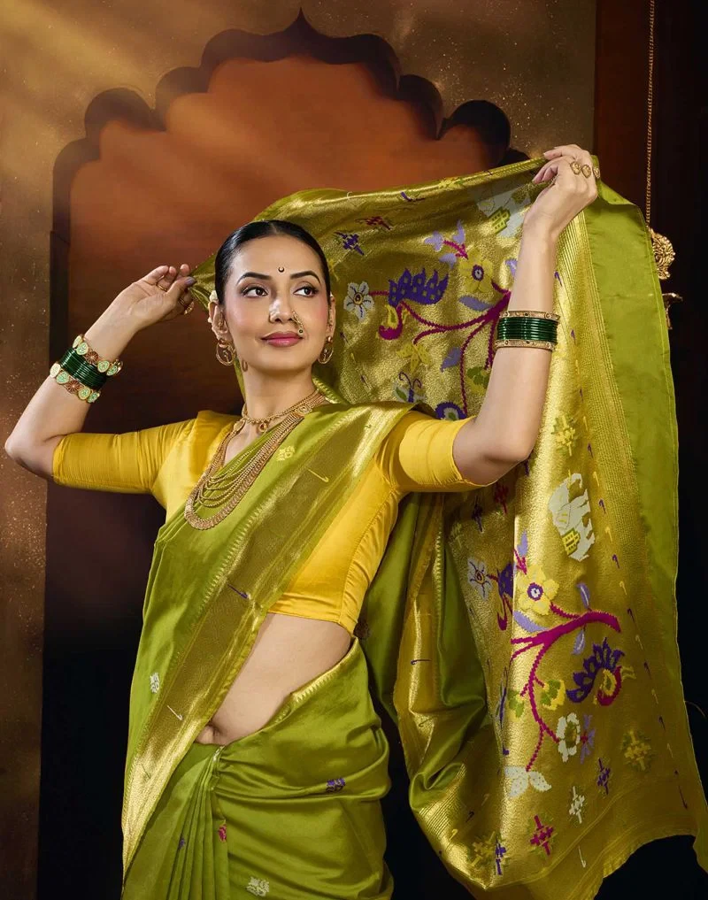 Jp 5 Banarasi Tussar Silk Paithani Saree Collection 2