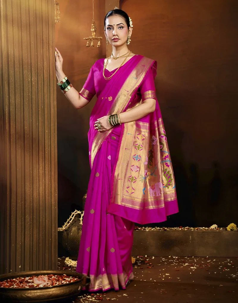 Jp 5 Banarasi Tussar Silk Paithani Saree Collection 3