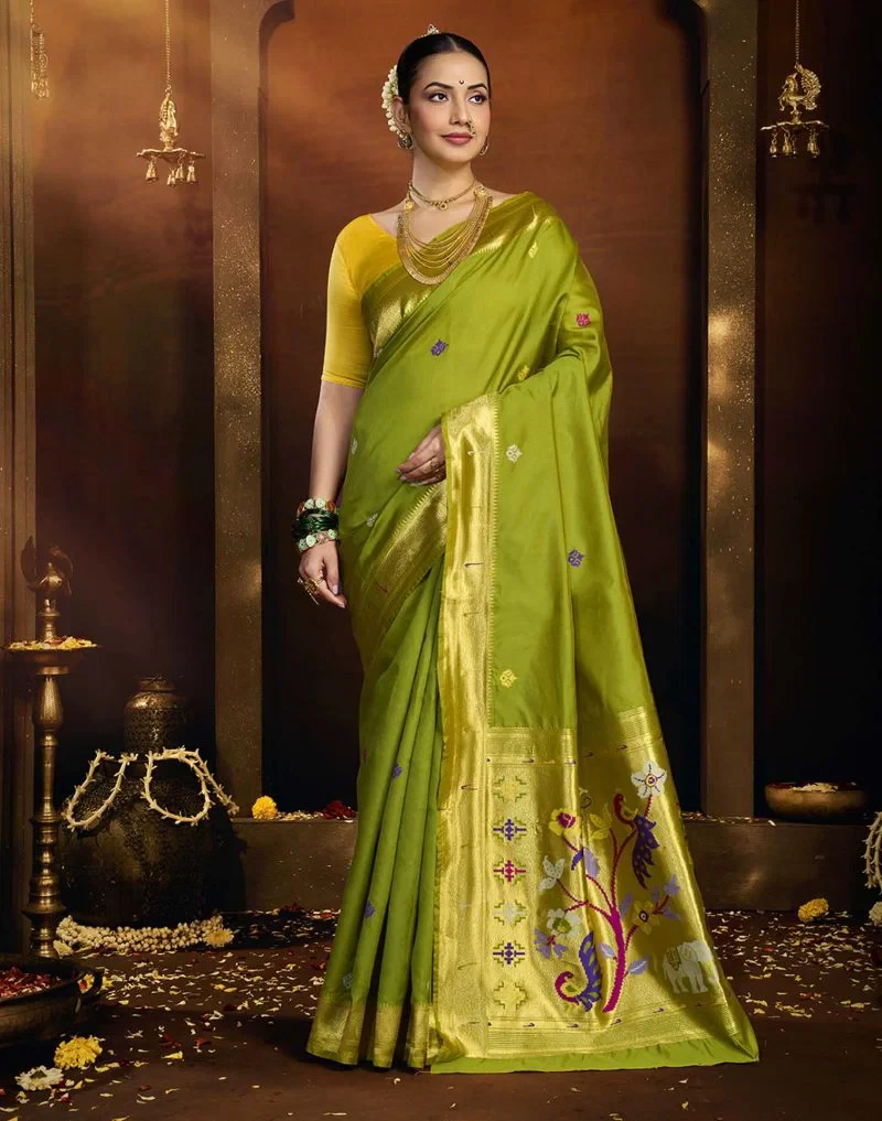 Jp 5 Banarasi Tussar Silk Paithani Saree Collection 4