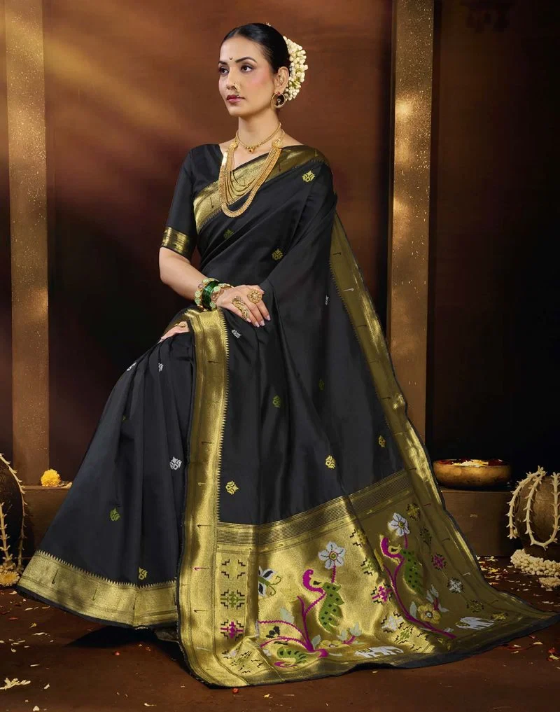 Jp 5 Banarasi Tussar Silk Paithani Saree Collection 5