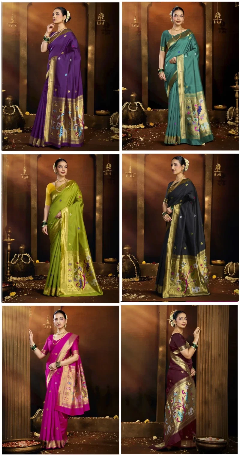 Jp 5 Banarasi Tussar Silk Paithani Saree Collection 6