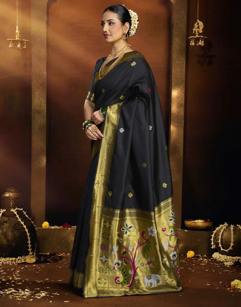 Jp 5 Banarasi Tussar Silk Paithani Saree Collection 9