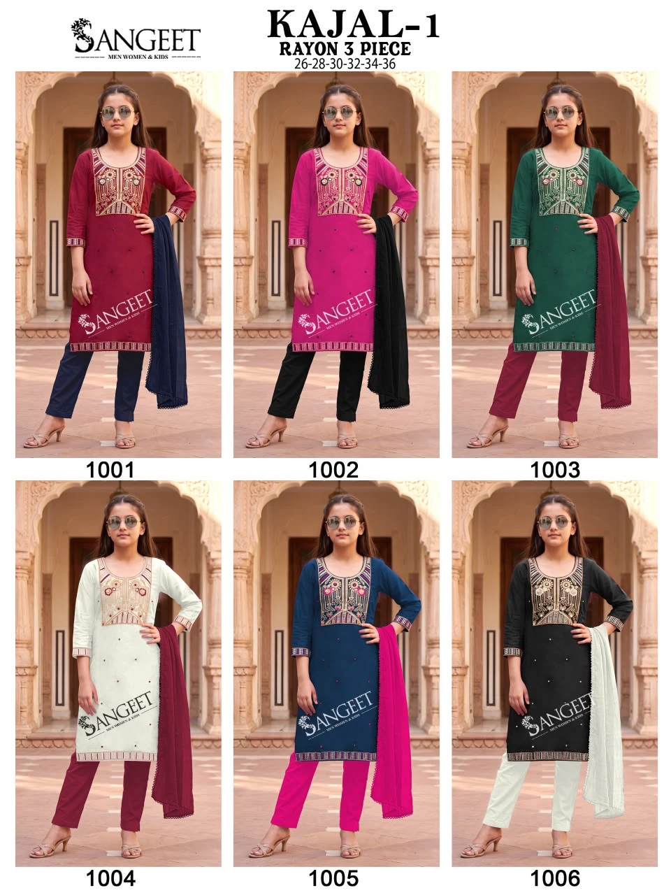 Kajal Rayon With Emroidery Work Kids Salwar Suit Collection 5