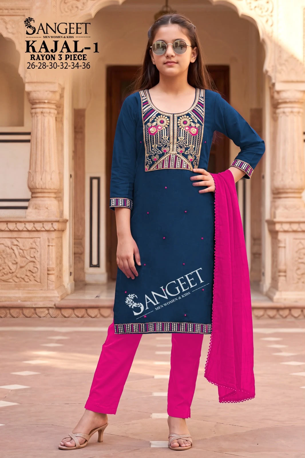 Kajal Rayon With Emroidery Work Kids Salwar Suit Collection 6