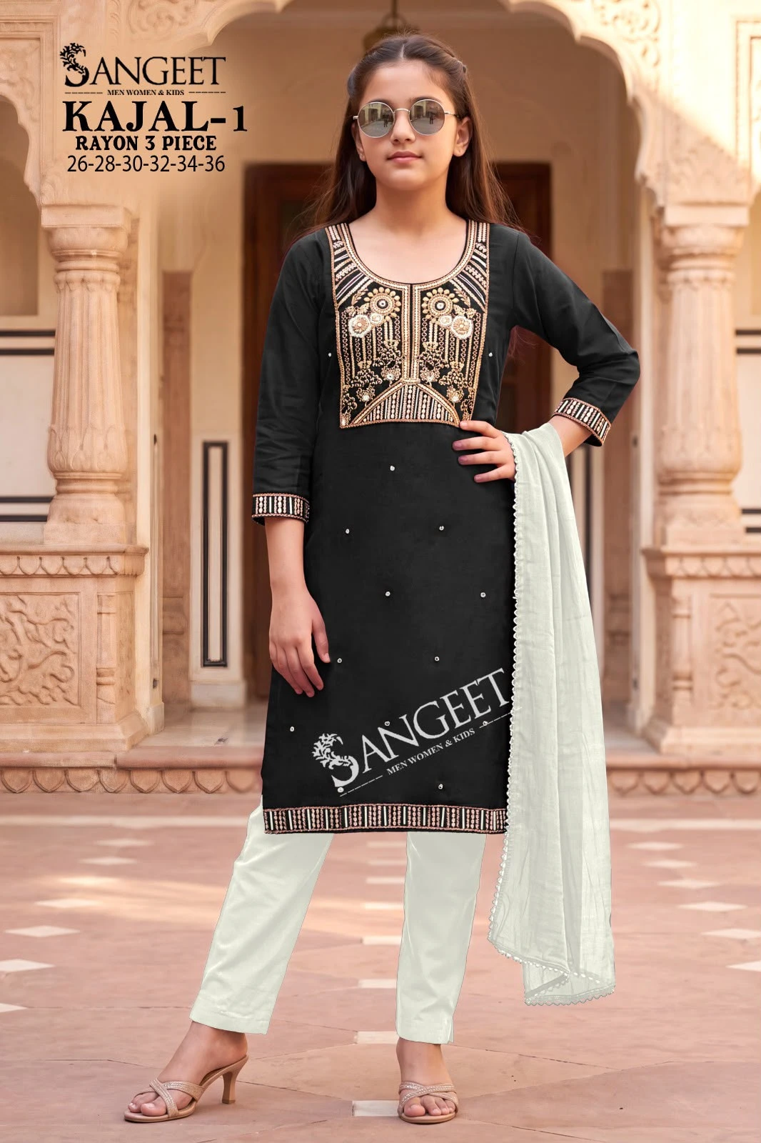 Kajal Rayon With Emroidery Work Kids Salwar Suit Collection 8
