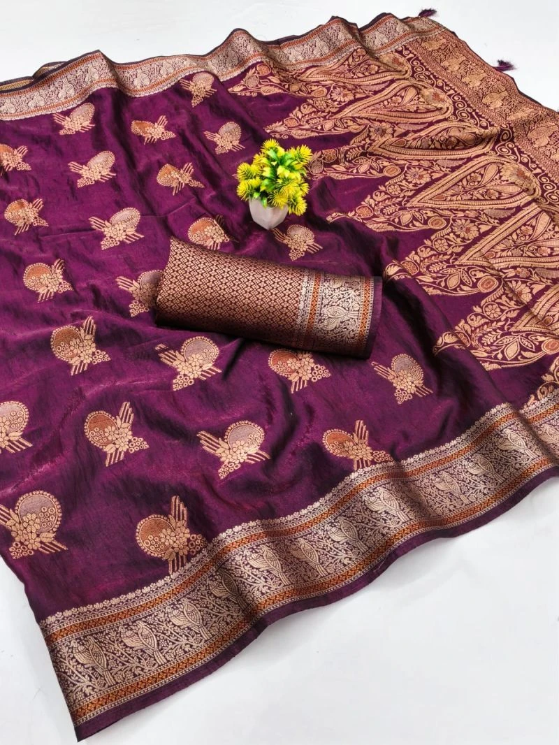 Kanji Queen Soft Banarasi Silk Zari Weaving Saree Collection 6