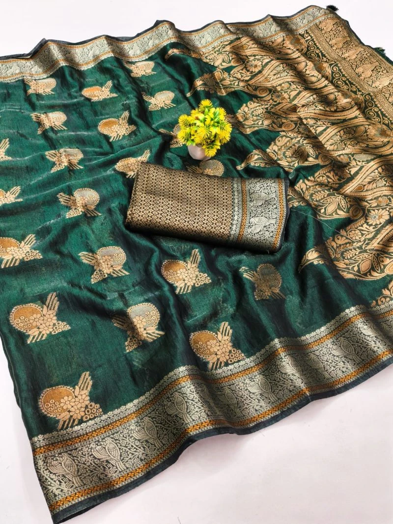 Kanji Queen Soft Banarasi Silk Zari Weaving Saree Collection 7