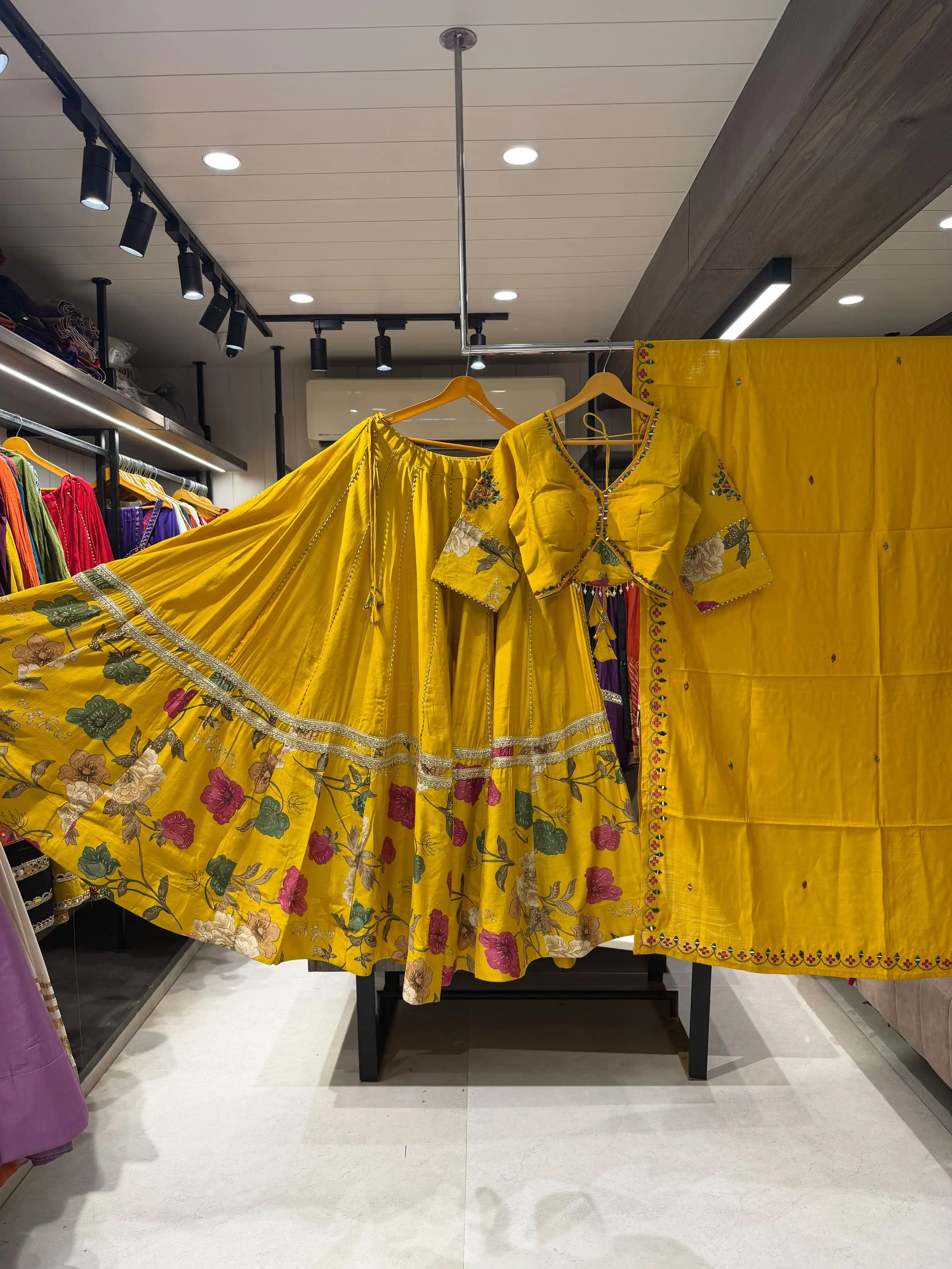 Karishma Vatican Cotton Lehenga Choli With Heavy Manual Mirror Work 5