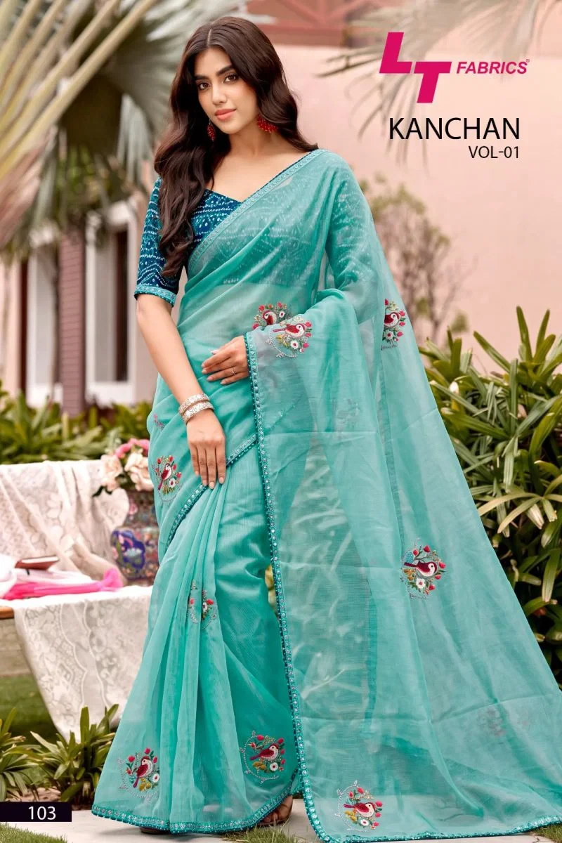 Kashvi Kanchan Vol 1 Linen Cotton Embroidery Work Saree Collection 4