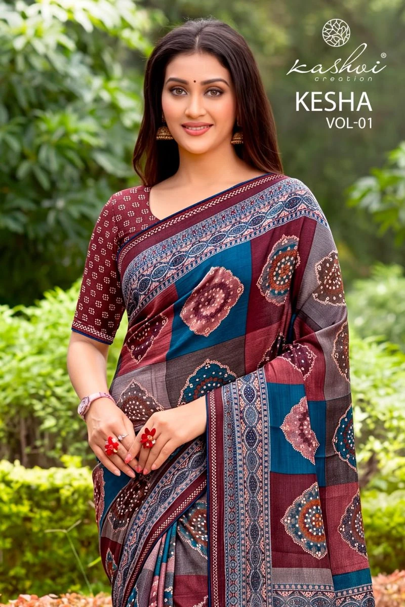 Kashvi Kesha Vol 1 Tesla Digital Printed Saree Collection