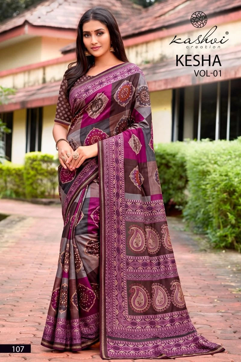 Kashvi Kesha Vol 1 Tesla Digital Printed Saree Collection 2