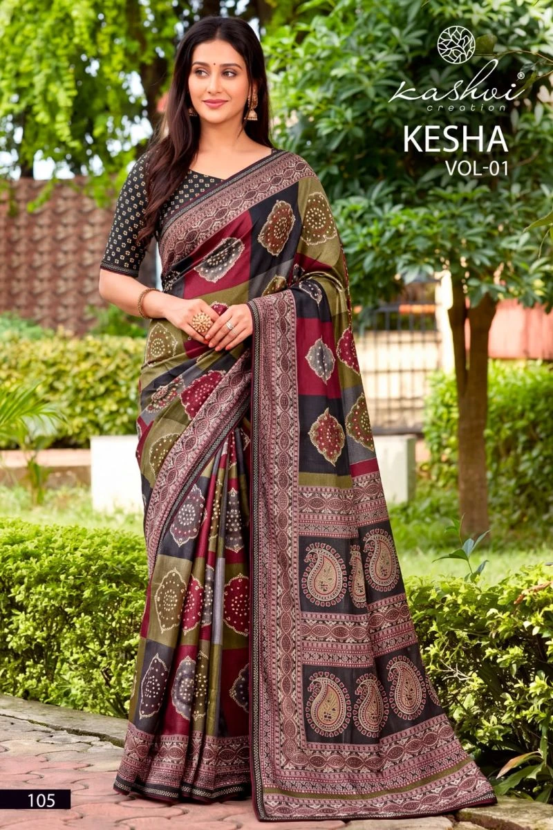 Kashvi Kesha Vol 1 Tesla Digital Printed Saree Collection 3
