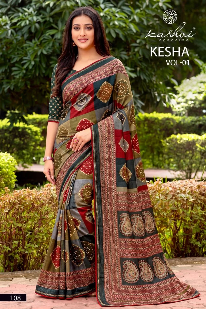Kashvi Kesha Vol 1 Tesla Digital Printed Saree Collection 8
