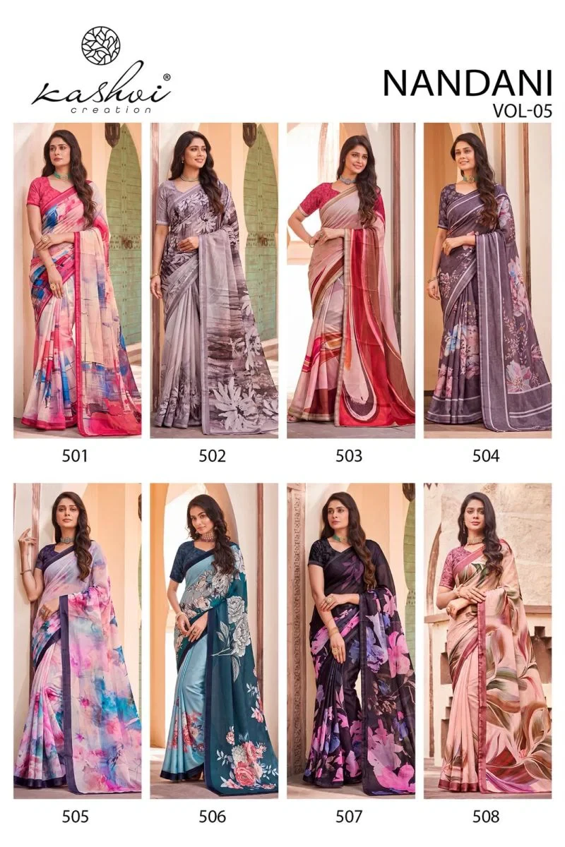 Kashvi Nandani Vol 5 Georgette Digital Print Saree Collection 10