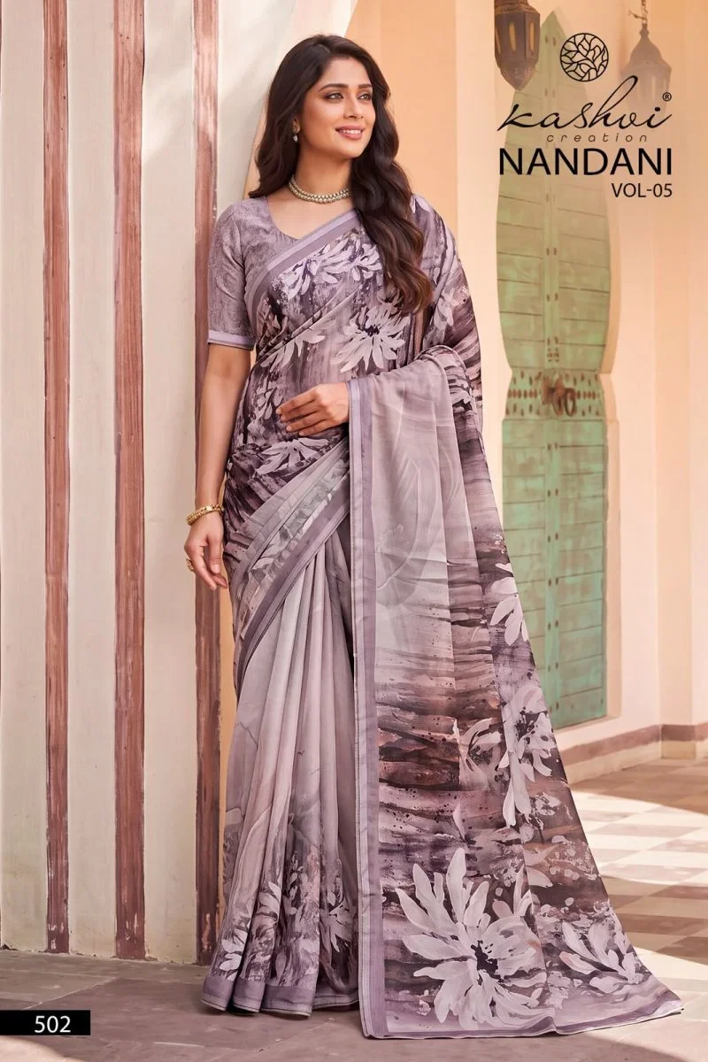 Kashvi Nandani Vol 5 Georgette Digital Print Saree Collection 3