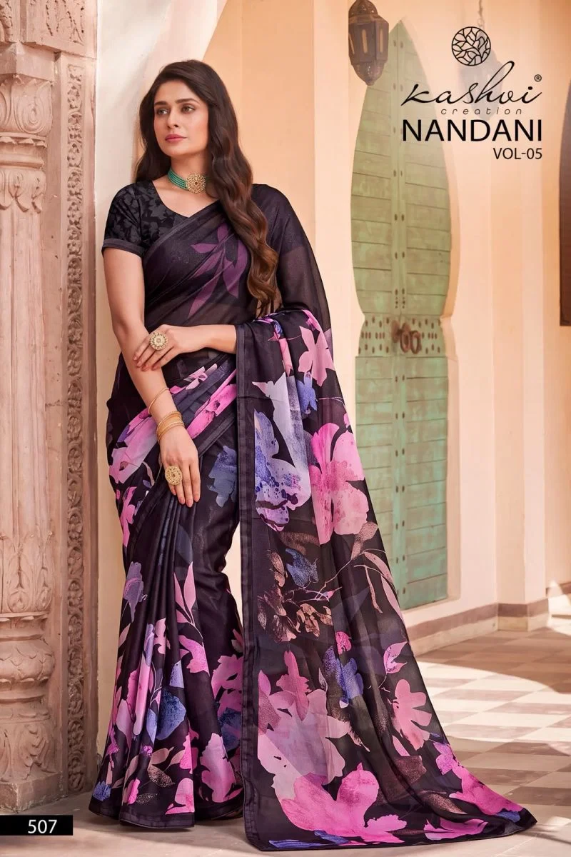Kashvi Nandani Vol 5 Georgette Digital Print Saree Collection 5