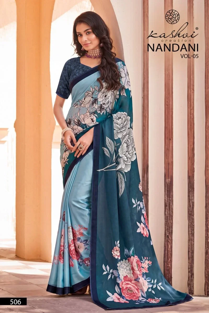 Kashvi Nandani Vol 5 Georgette Digital Print Saree Collection 7