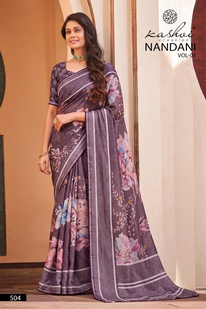 Kashvi Nandani Vol 5 Georgette Digital Print Saree Collection 8