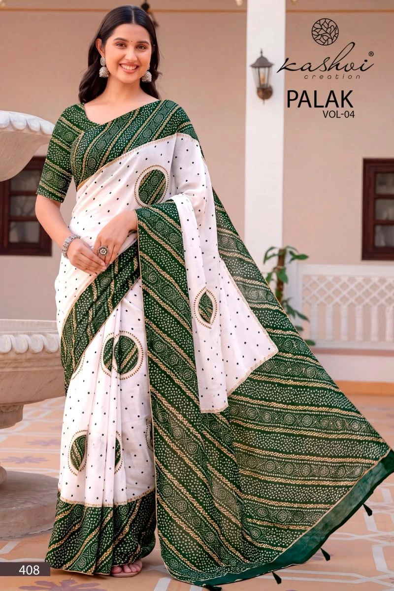 Kashvi Palak Vol 4 Dull Moss Printed Saree Collection 3