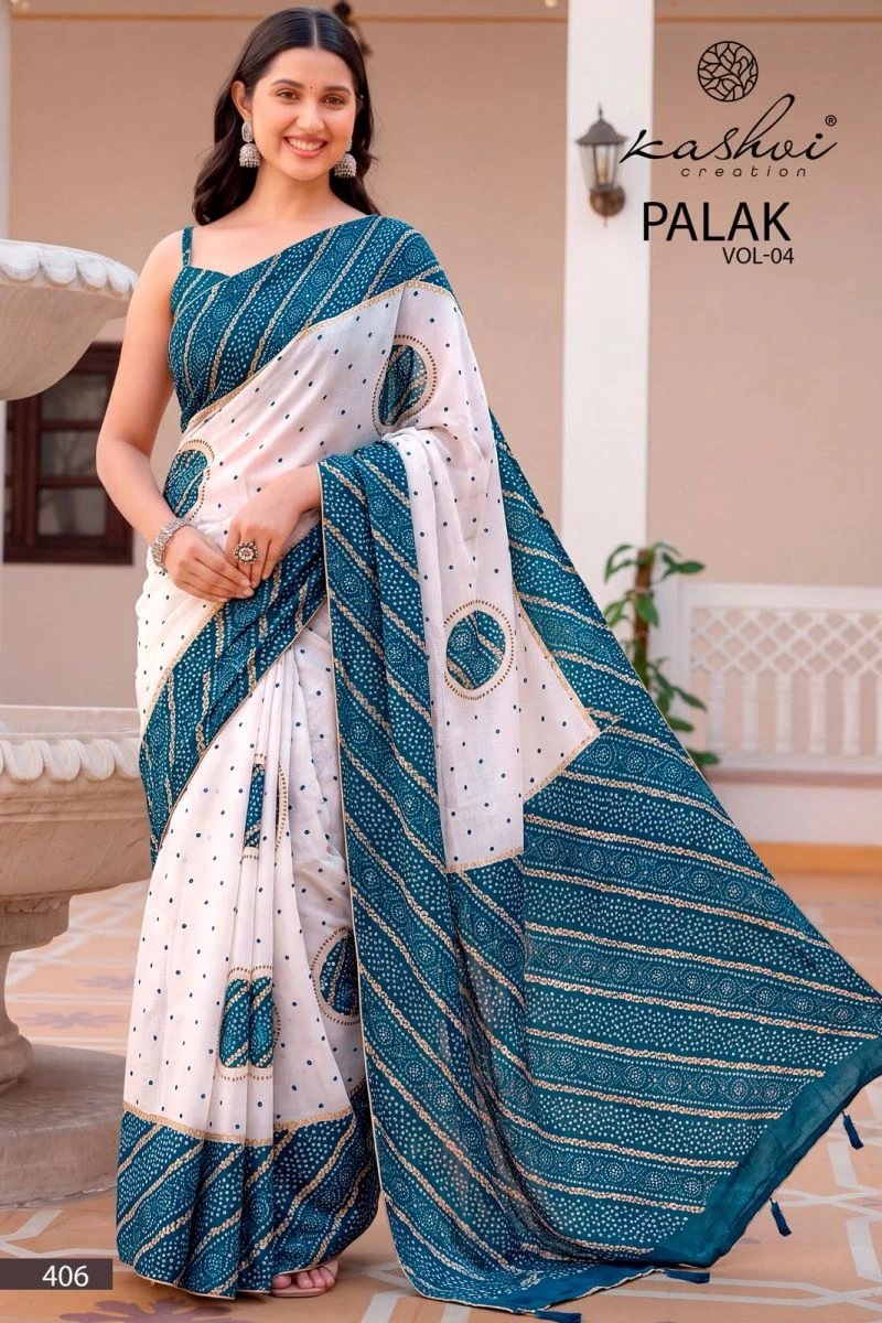 Kashvi Palak Vol 4 Dull Moss Printed Saree Collection 9