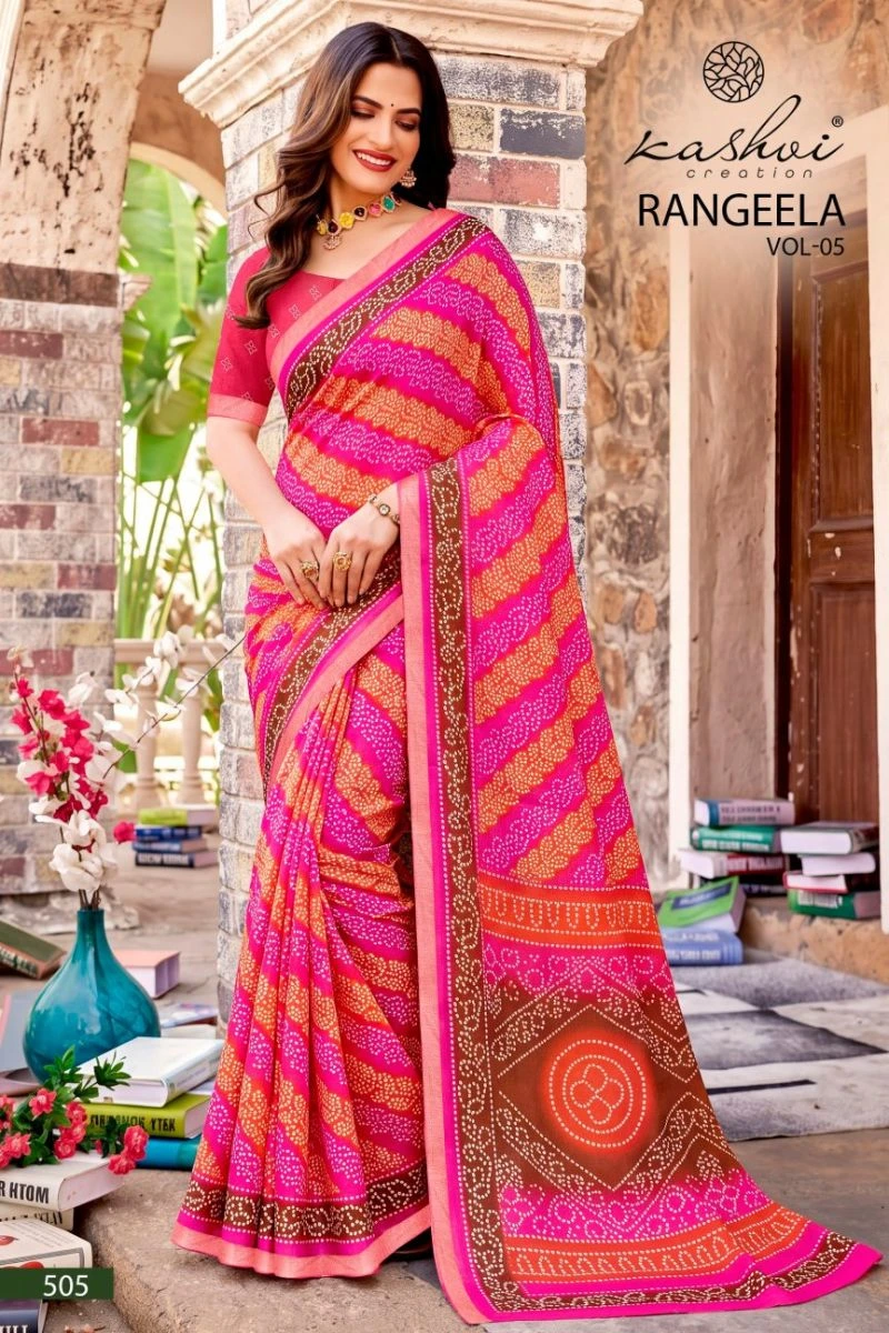Kashvi Rangeela Vol 5 Dull Moss Printed Saree 8