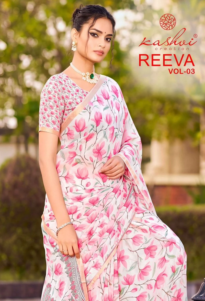 Kashvi Reeva Vol 3 Dull Moss Printed Saree Collection