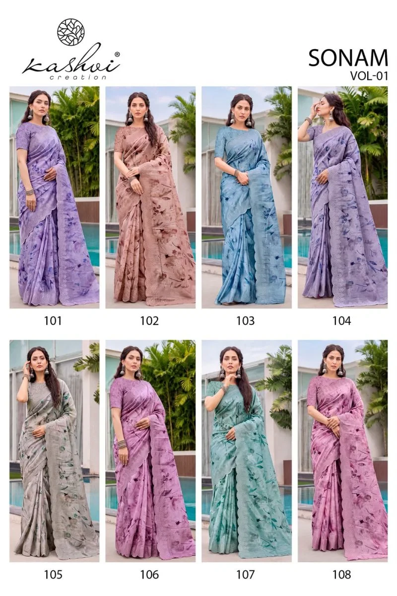Kashvi Sonam Vol 1 Ice Crush Digital Printed Saree Collection 10