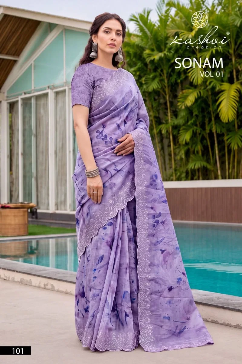Kashvi Sonam Vol 1 Ice Crush Digital Printed Saree Collection 2