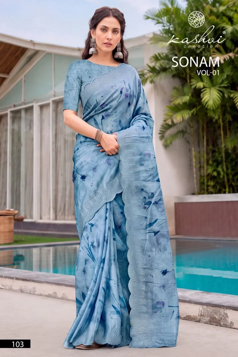 Kashvi Sonam Vol 1 Ice Crush Digital Printed Saree Collection 3
