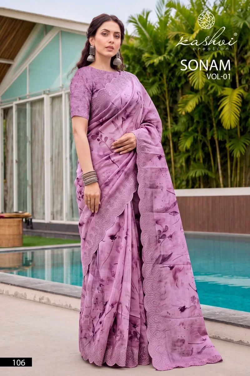 Kashvi Sonam Vol 1 Ice Crush Digital Printed Saree Collection 4