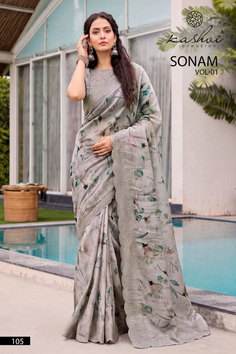 Kashvi Sonam Vol 1 Ice Crush Digital Printed Saree Collection 7