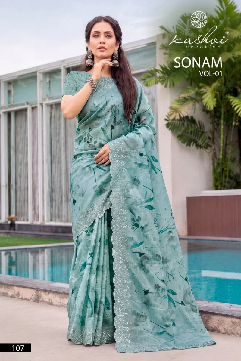 Kashvi Sonam Vol 1 Ice Crush Digital Printed Saree Collection 9