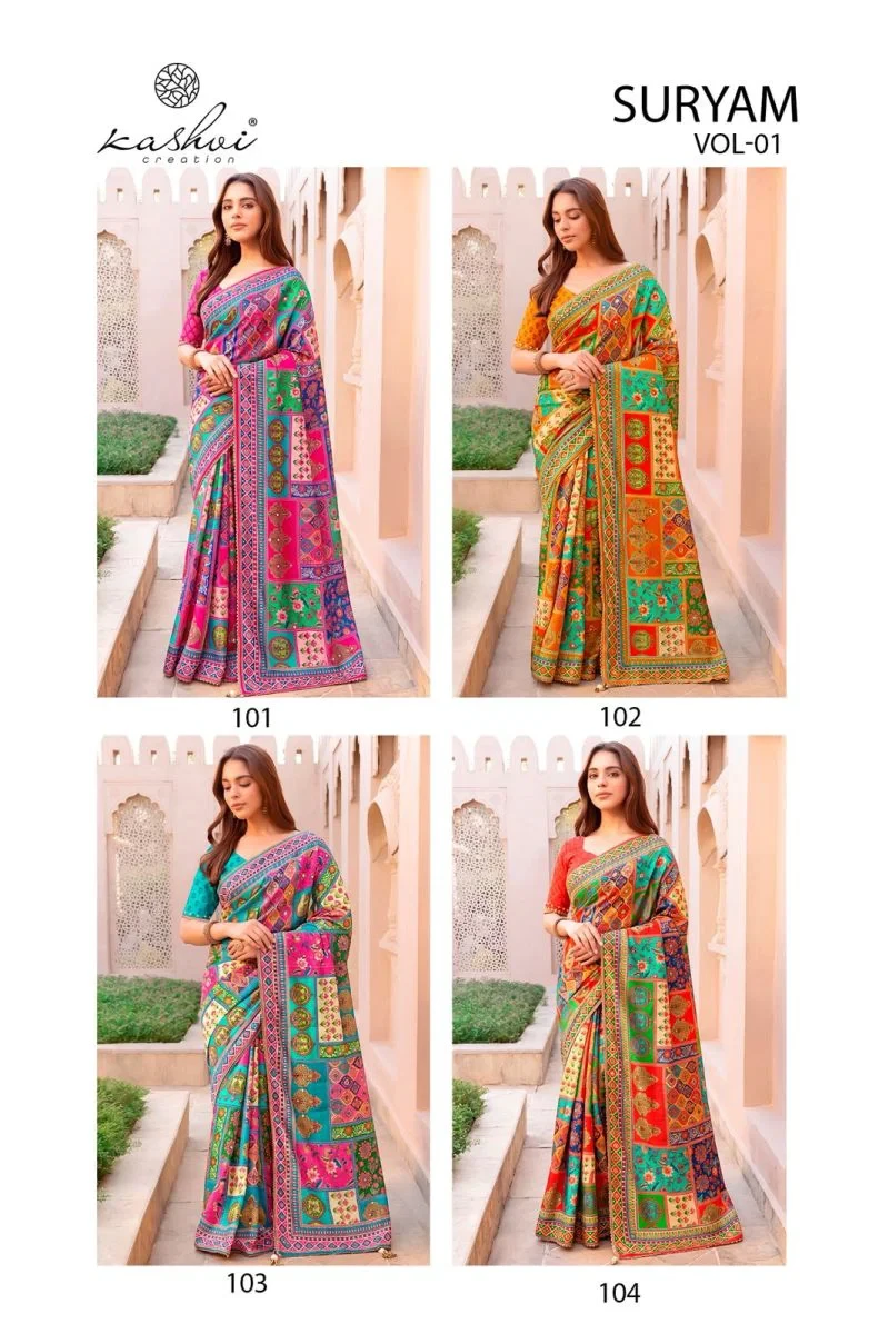 Kashvi Suryam Vol 1 Chinon Digital Print Saree Collection 6