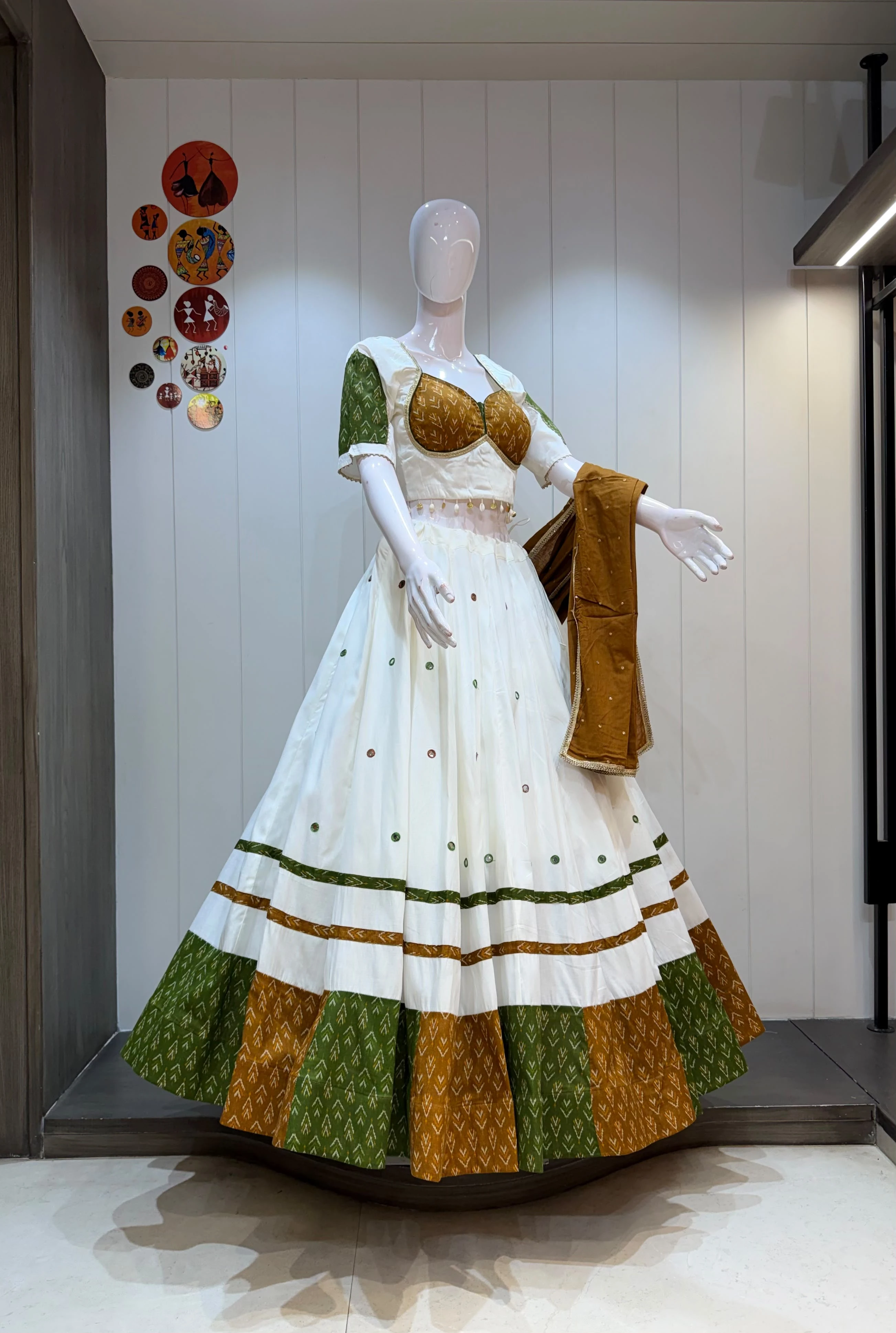 Kasturi New Pure Jute Khadi Lehenga Choli With Butti Work 1