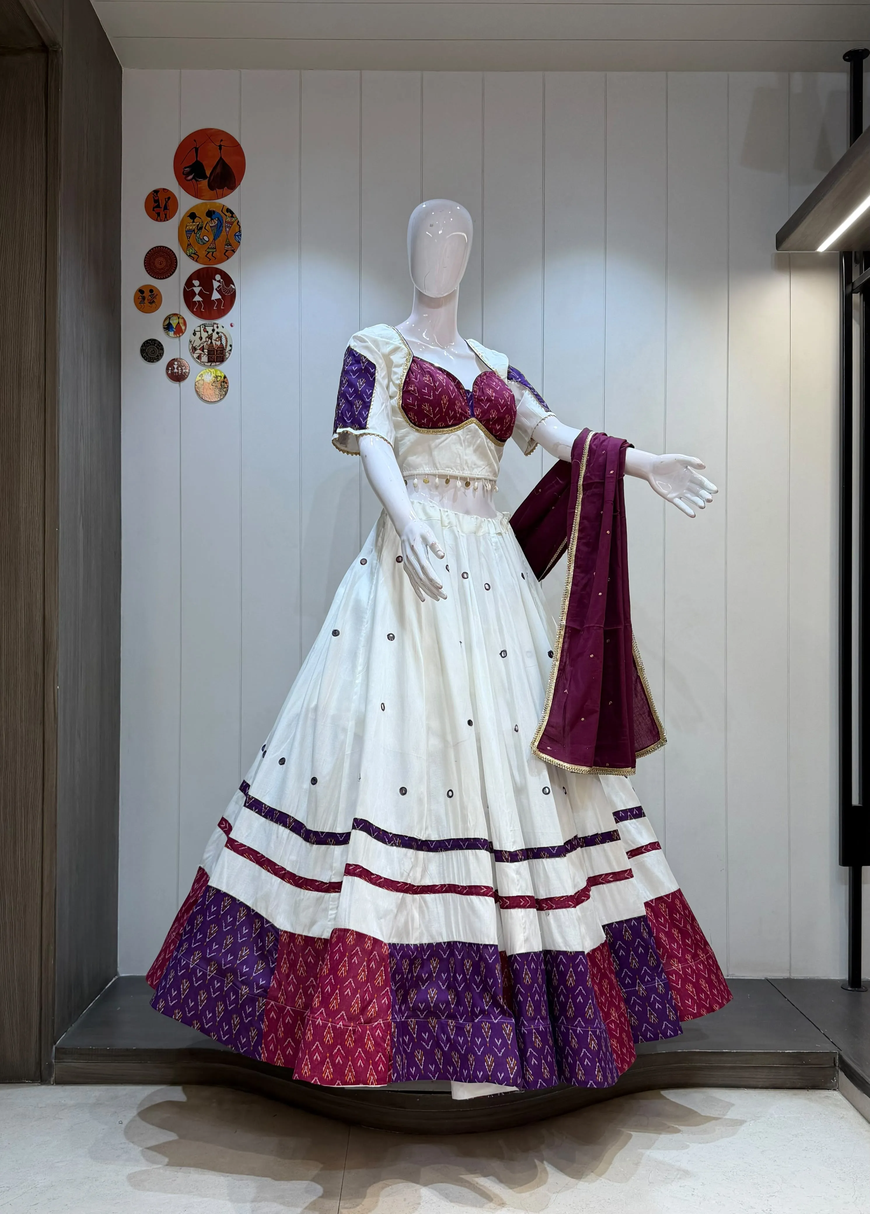 Kasturi New Pure Jute Khadi Lehenga Choli With Butti Work 2